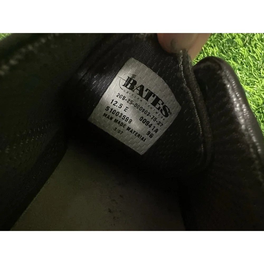 Bates Mens Black Leather Lace Up Round Toe Derby Dress Shoes 12.5 E 00941A